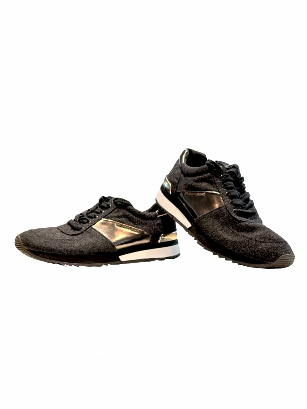 Michael Kors Men’s Black & Silver Lace-Up Sneakers | Size 9.5 | NWOT - Picture 2 of 16